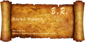 Barkó Róbert névjegykártya